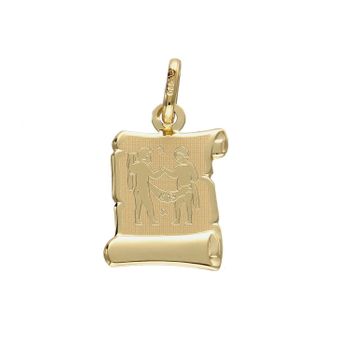 Złota zawieszka znak zodiaku bliźnięta.jpg